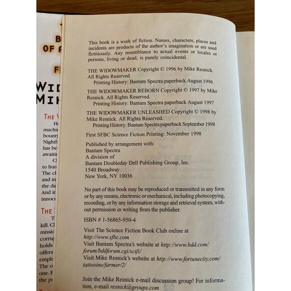 Widowmakers by Mike Resnick | 1998 | Science Fiction Trilogy - Picture 7 of 7